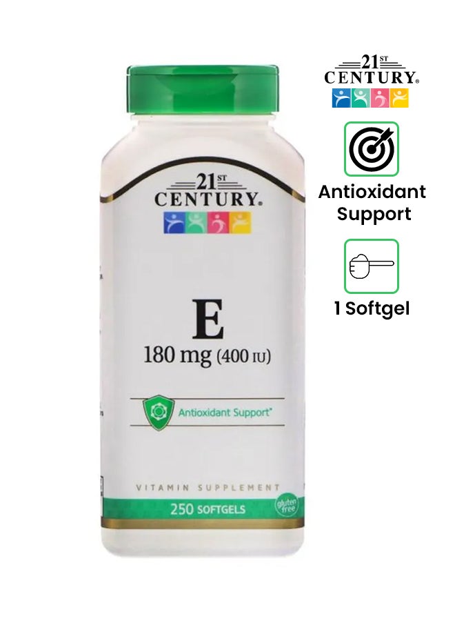 E Vitamin Supplement 180mg - 250 Softgels